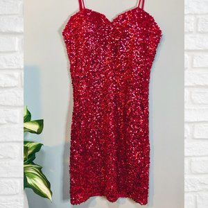 Pink Strappy Sequin Mini Bodycon Dress